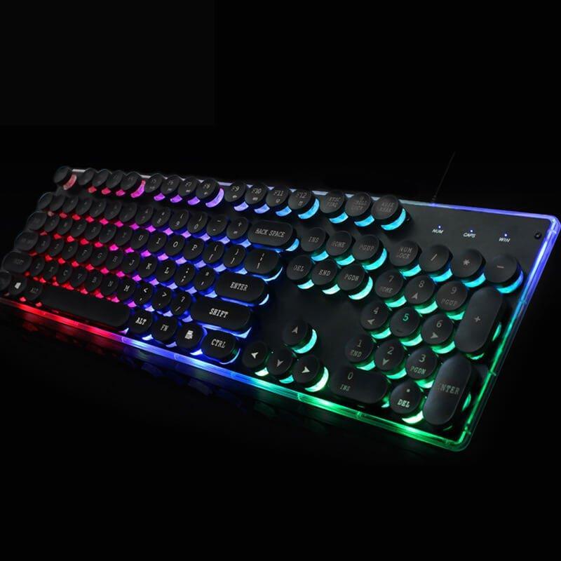 Colorful Crystal Luminous Wired Keyboard Mouse Set - Silvis21 ™