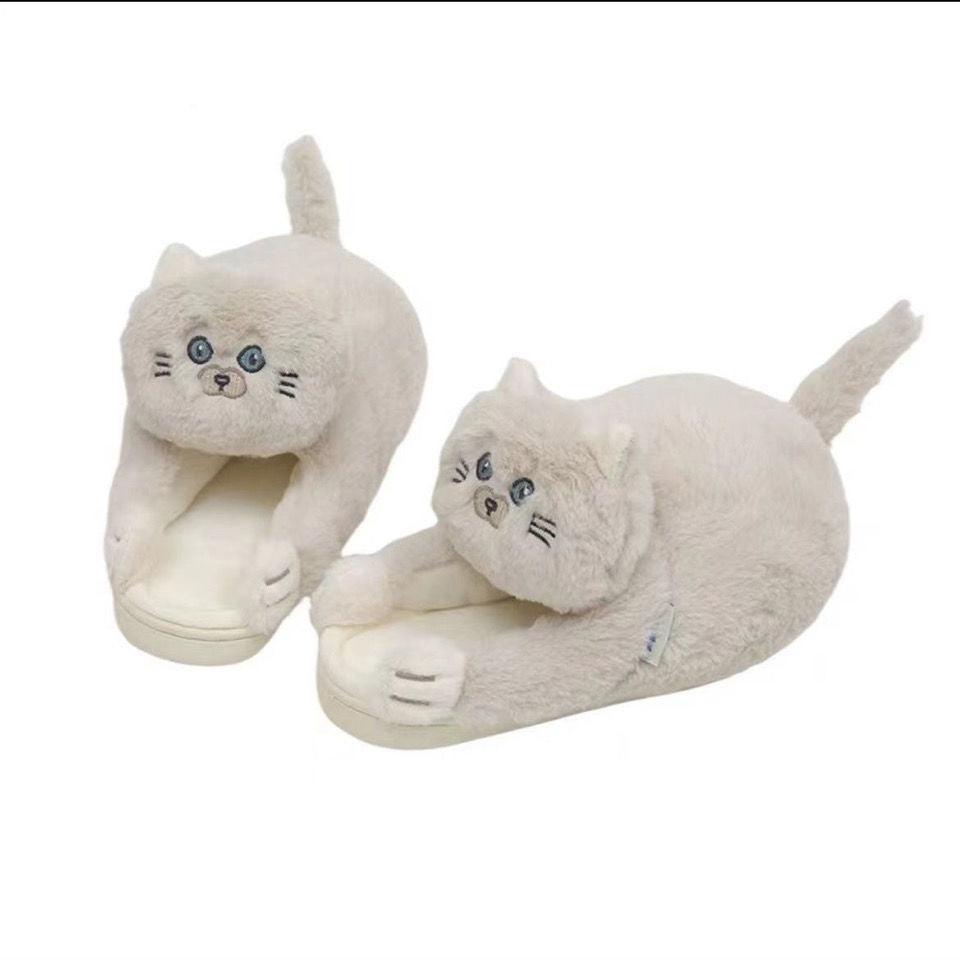 Cute Cat Hug Plush Cotton Slippers - Silvis21 ™