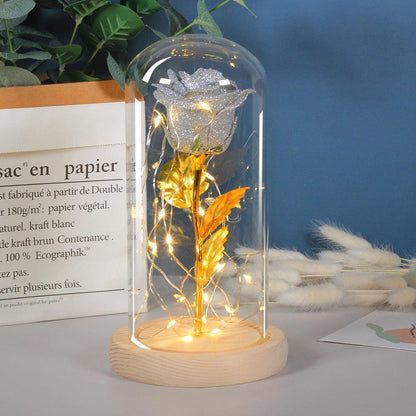 Eternal Rose Flowers LED Light In Glass Cover - Silvis21 ™