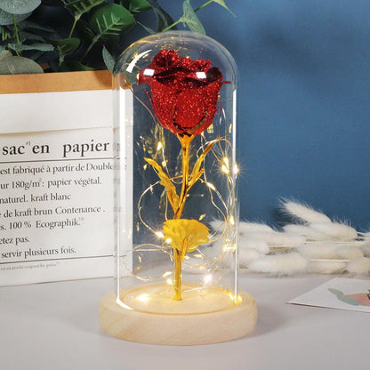 Eternal Rose Flowers LED Light In Glass Cover - Silvis21 ™
