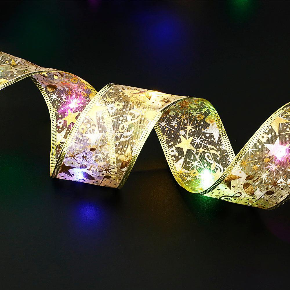 Fairy Lights String Christmas Ribbon Bow Tie - Silvis21 ™