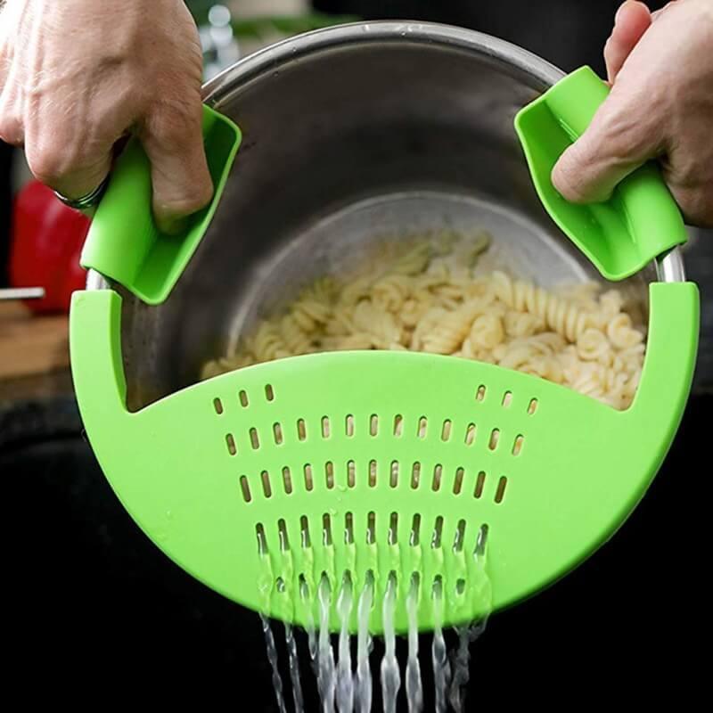 Food Oil Drainer Silicone Pot Pan Bowl Funnel Strainer - Silvis21 ™