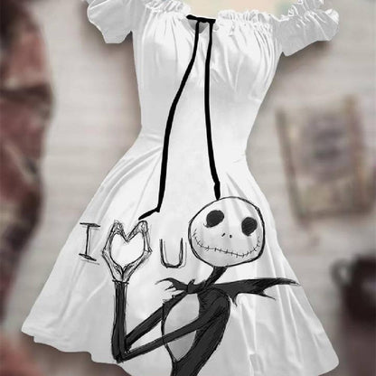 Halloween Dress With Puffy Sleeves - Silvis21 ™