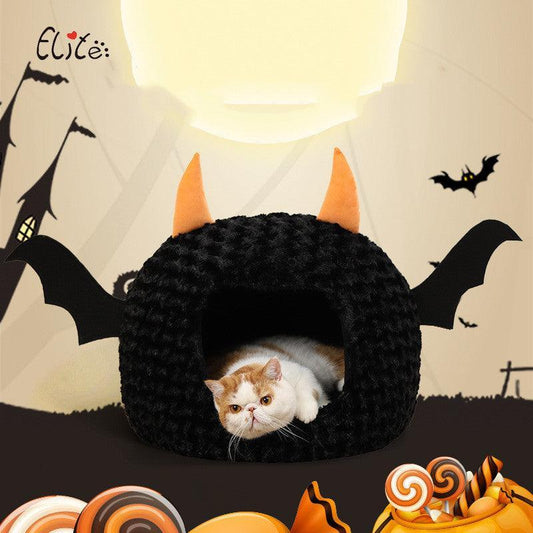 Halloween Little Devil Pet Nest Short Plush Fully Enclosed Warm - Silvis21 ™