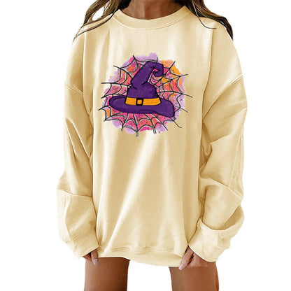 Halloween Wine Witch Loose Sweater - Silvis21 ™