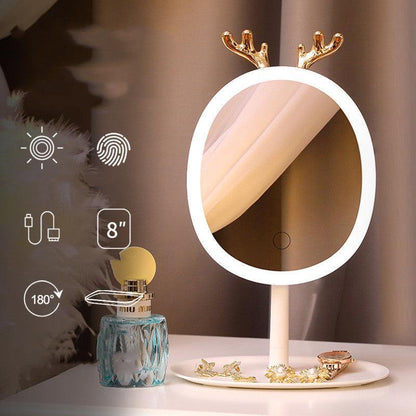 LED Smart Makeup Mirror Antler Design with Wireless Charging - Silvis21 ™