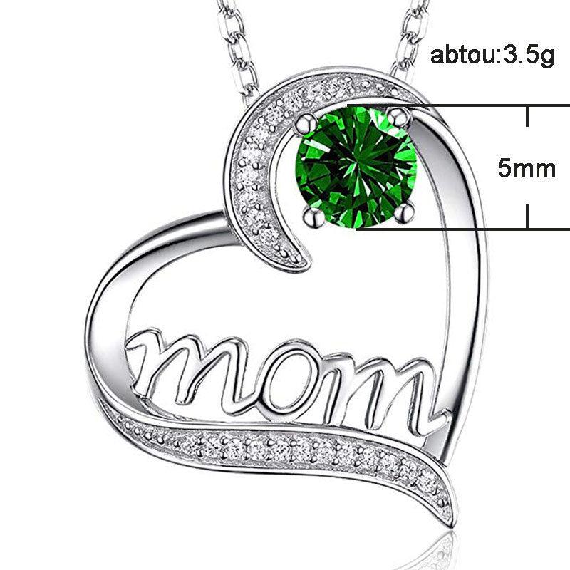 MOM Heart Claw Necklace with Zircon - Silvis21 ™