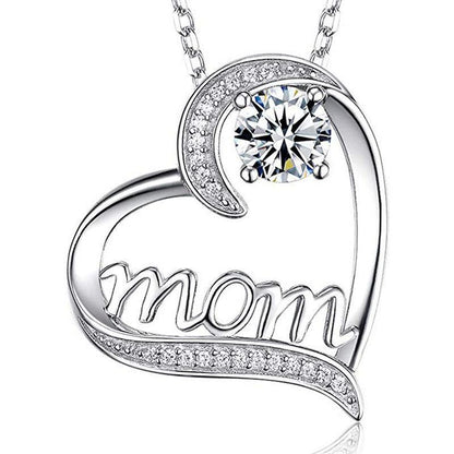 MOM Heart Claw Necklace with Zircon - Silvis21 ™