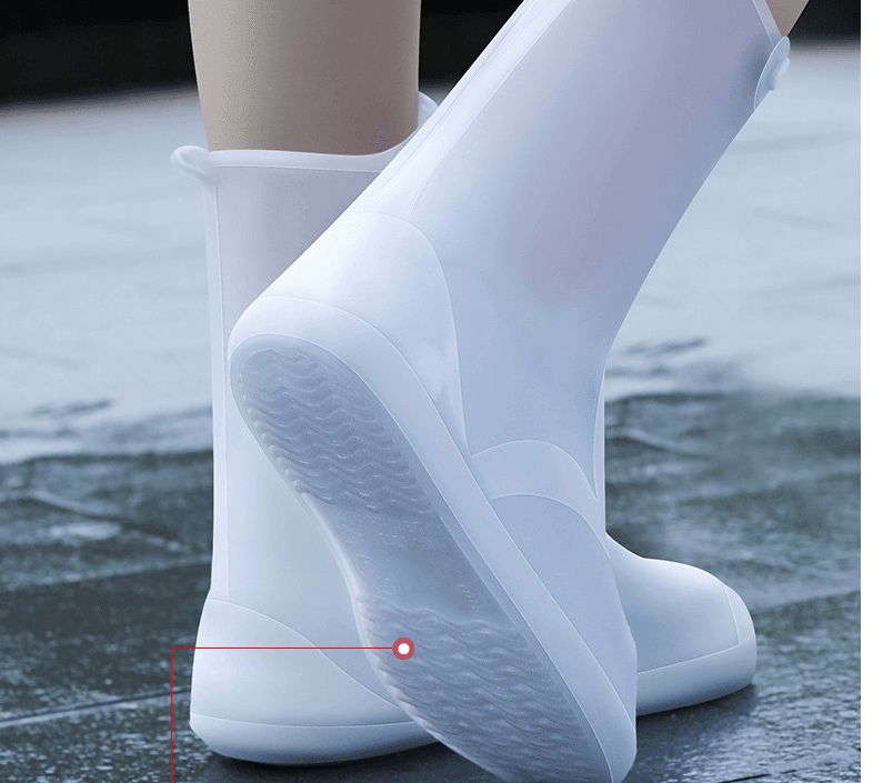 New White PVC High Top Reusable Water Resistant Foot Cover - Silvis21 ™