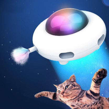Pet Toy Gravity UFO Smart Teaser Flying Sucer Electric Funny Cat Turntable - Silvis21 ™