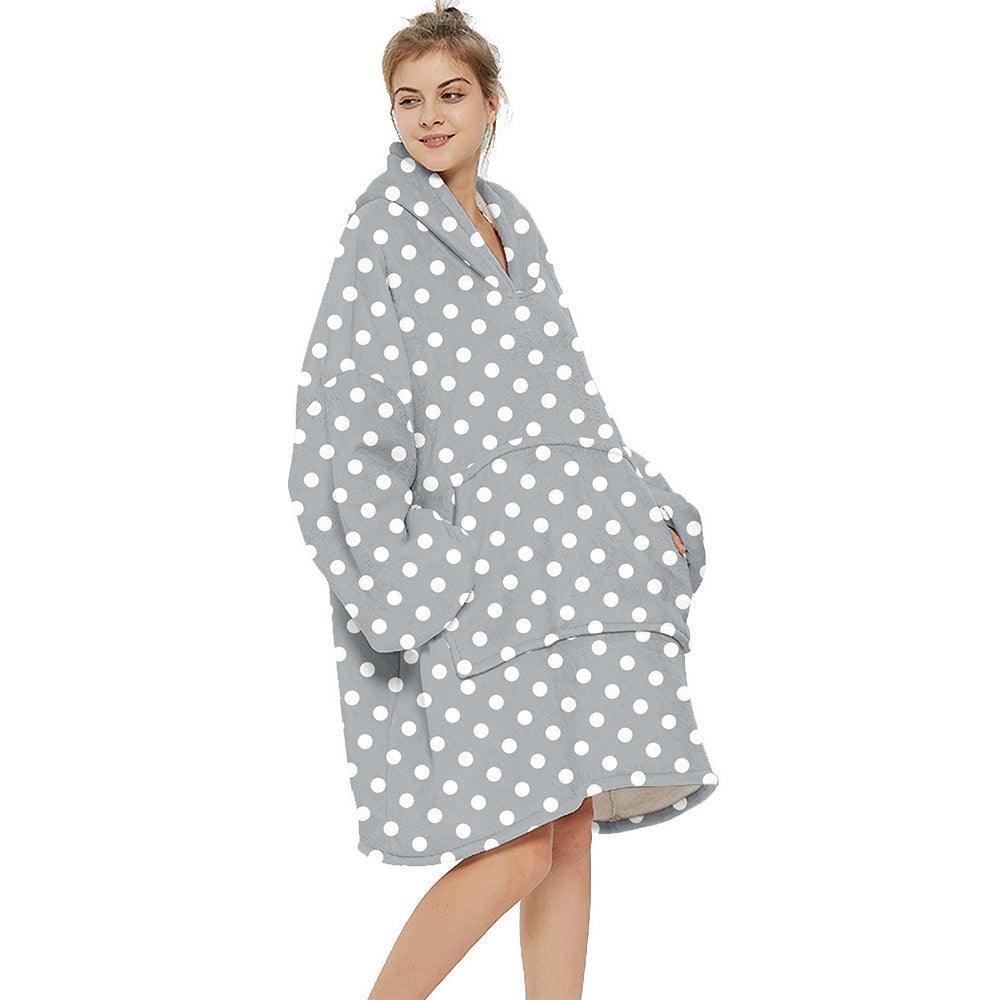 Printed warm layabout blanket hoodie - Silvis21 ™