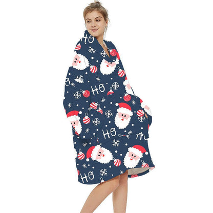 Printed warm layabout blanket hoodie - Silvis21 ™