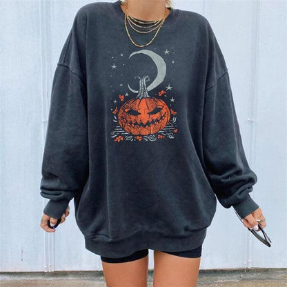 Pumpkin Halloween Print Sweatshirt - Silvis21 ™