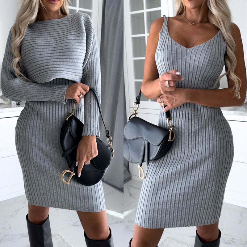 Stripe Long-sleeved Dress - Silvis21 ™