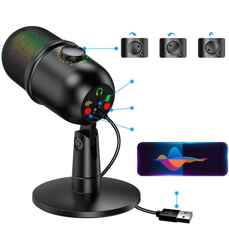 USB Condenser Microphone Noise Reduction Luminous RGB - Silvis21 ™